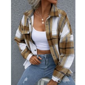 Plaid button down  jacket